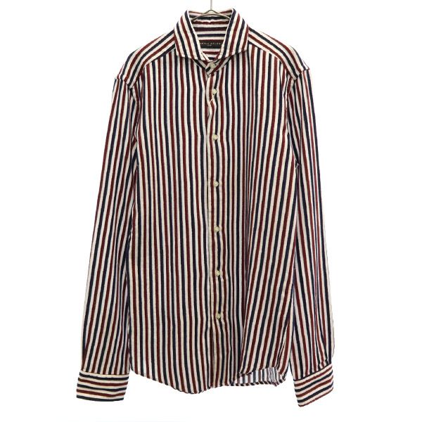 未使用 BRIAN DALES ブライアンデールス イタリア製 ストライプ 長袖 シャツ メンズ