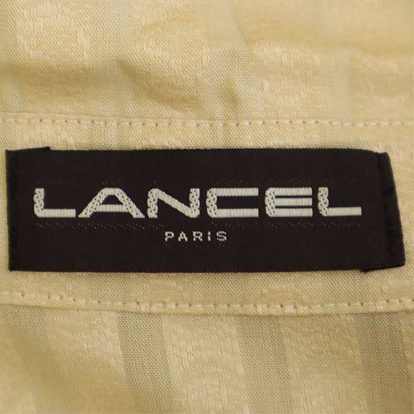 ランセル ストライプ 長袖 シャツ ベージュ LANCEL 刺繍 レディース