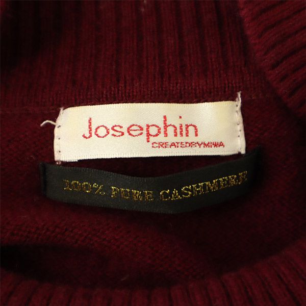 ジョセフィン 長袖 カシミヤ100% ハイネック セーター S レッド Josephin ニット レディース