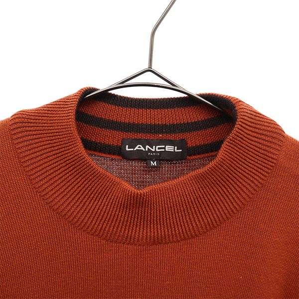 ランセル 総柄 長袖 ウール セーター M ブラウン LANCEL ニット レディース