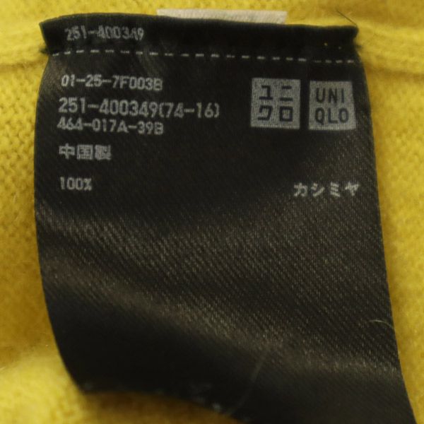 ユニクロ 長袖 カシミヤ100% セーター M イエロー UNIQLO ニット レディース