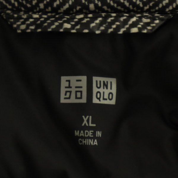 ユニクロ 総柄 ダウンベスト XL グレー UNIQLO レディース