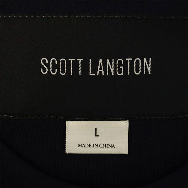 SCOTT LANGTON スコットラングトン 切替 長袖 トレーナー L ネイビー スウェット メンズ