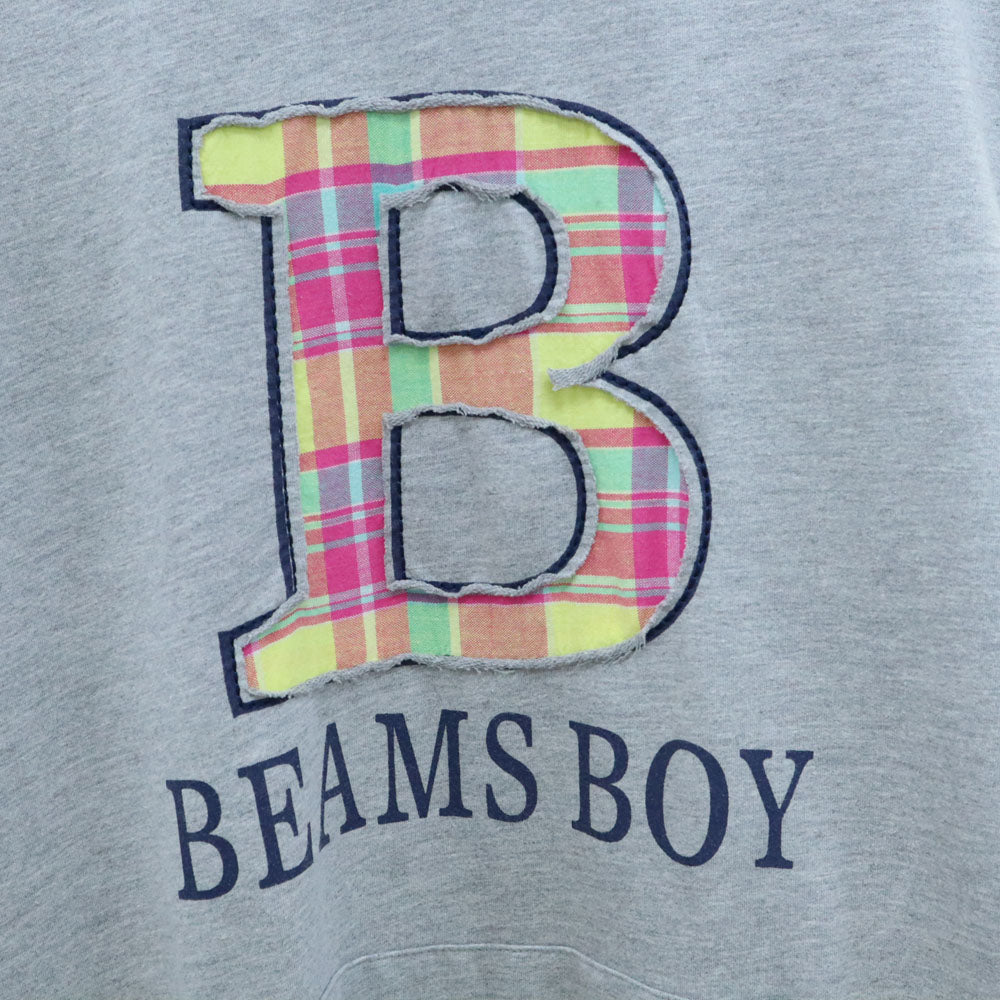 ビームスボーイ 半袖 薄地スウェット ワンピース F グレー BEAMS BOY フード付 レディース