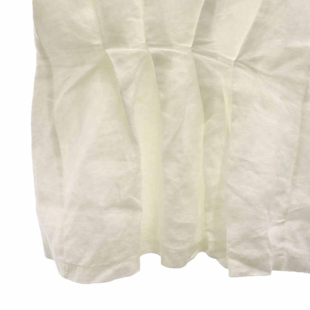 ザラウーマン 未使用 リネン ノースリーブ ブラウス S ホワイト ZARA WOMAN カットソー バックジップ プリーツ レディース