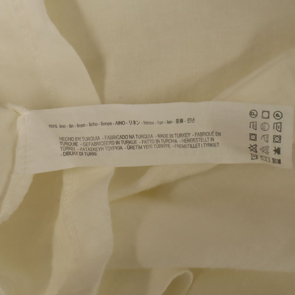 ザラウーマン 未使用 リネン ノースリーブ ブラウス S ホワイト ZARA WOMAN カットソー バックジップ プリーツ レディース