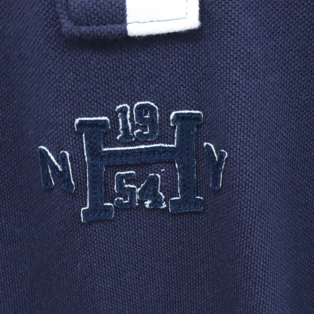 トミーヒルフィガー 半袖 ポロシャツ XL ネイビー TOMMY HILFIGER 鹿の子地 メンズ