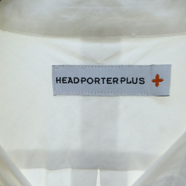 ヘッドポータープラス 日本製 半袖 コットンシャツ M ホワイト HEAD PORTER PLUS メンズ