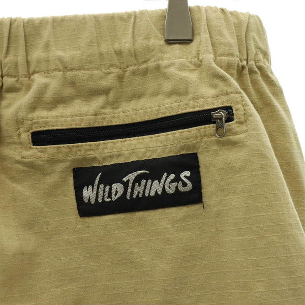 ワイルドシングス アウトドアショートパンツ M ベージュ WILDTHINGS リップストップ地 メンズ