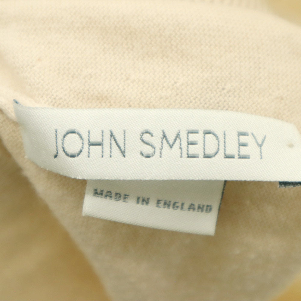 ジョンスメドレー 英国製 半袖 タートルネック コットン ニット S ベージュ JOHN SMEDLEY レディース