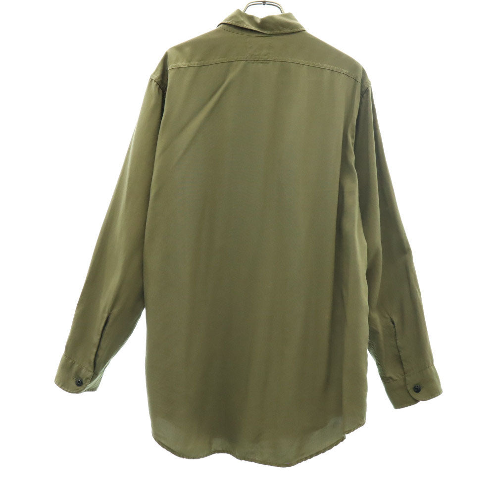 MADISON BLUE マディソンブルー 長袖 シャツ M グリーン ボタンフラップポケット レディース