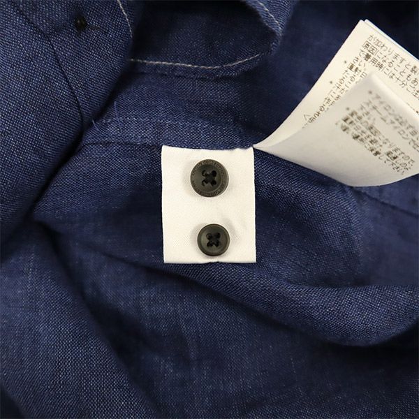 ランバン リネン 長袖 シャツ LB ブルー LANVIN メンズ