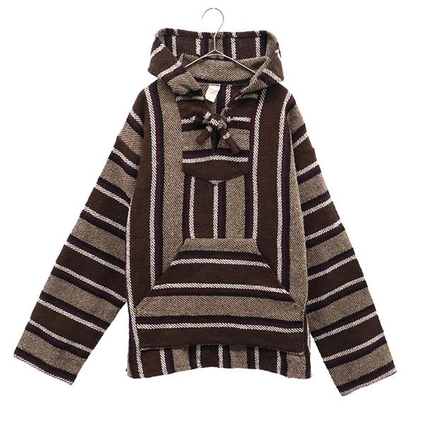 MOLINA モリーナ 総柄 長袖 メキシカン パーカー 42 ブラウン系 プルオーバー メンズ