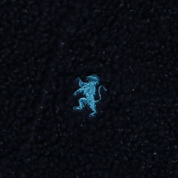 GYMPHLEX ジムフレックス ワンポイント刺繍 長袖 ボアフリース ジップパーカー 12 ネイビー レディース