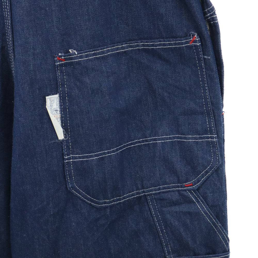 モンゴメリーワールド 70s 80s USA製 ヴィンテージ デニム オーバーオール W38 ネイビー MONTGOMERY WARD
 メンズ