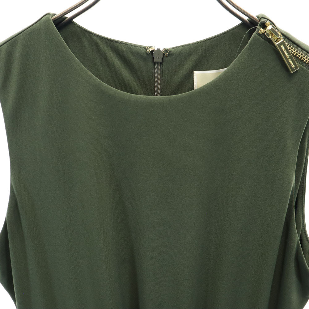 MICHAEL MICHAEL KORS マイケルマイケルコース ノースリーブ オールインワン XS グリーン系 サロペット バックジップ レディース