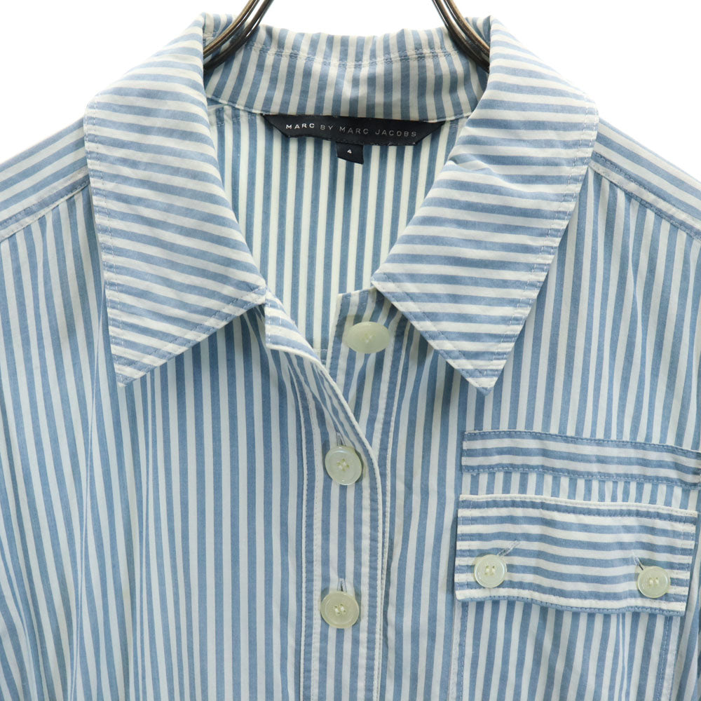 MARC BY MARC JACOBS マークバイマークジェイコブス ストライプ 半袖 オールインワン 4 ブルー系 レディース