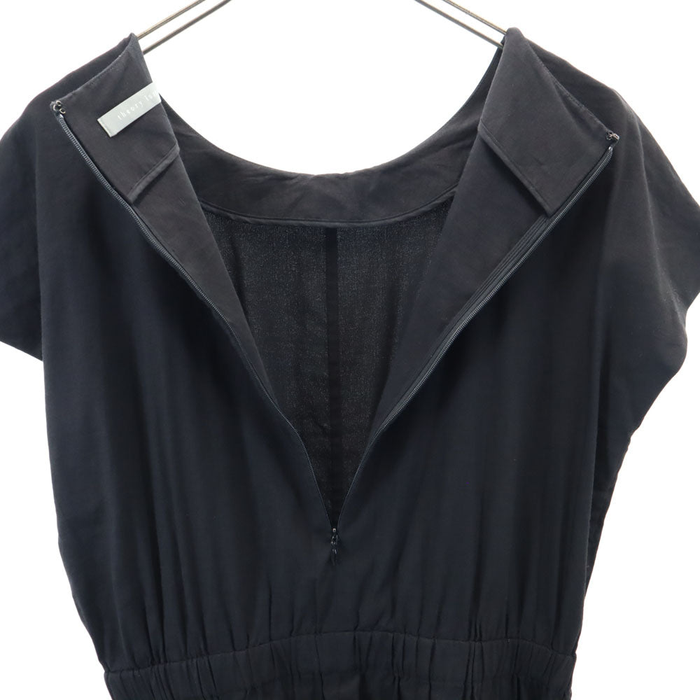 theory luxe セオリーリュクス リネンブレンド ジャンプスーツ オールインワン 38 ブラック レディース