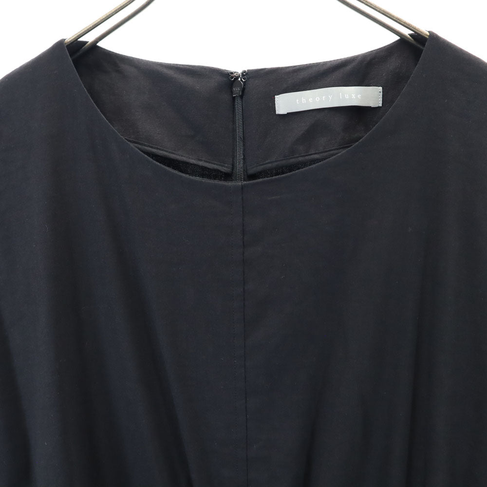 theory luxe セオリーリュクス リネンブレンド ジャンプスーツ オールインワン 38 ブラック レディース