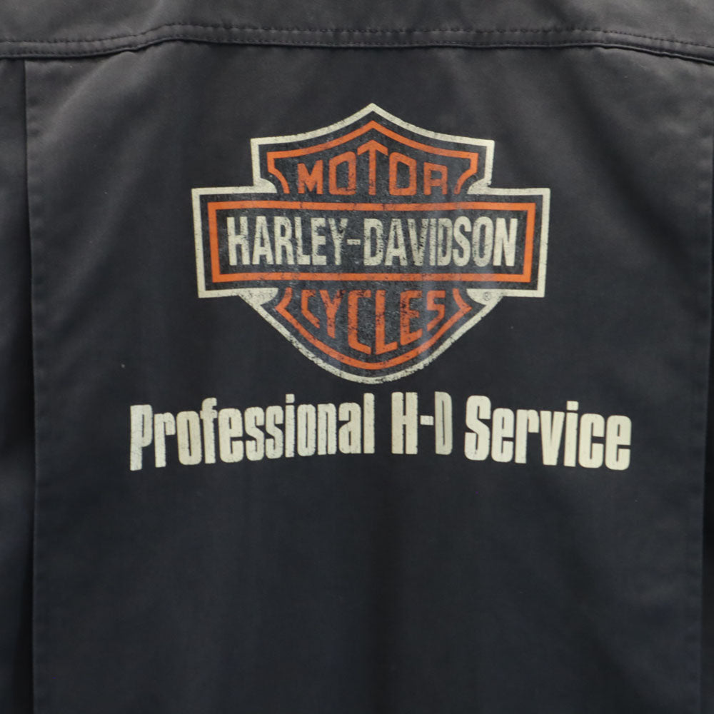 HARLEY DAVIDSON ハーレーダビッドソン 日本製 作業 メカニック 長袖 つなぎ M チャコールグレー オールインワン メンズ