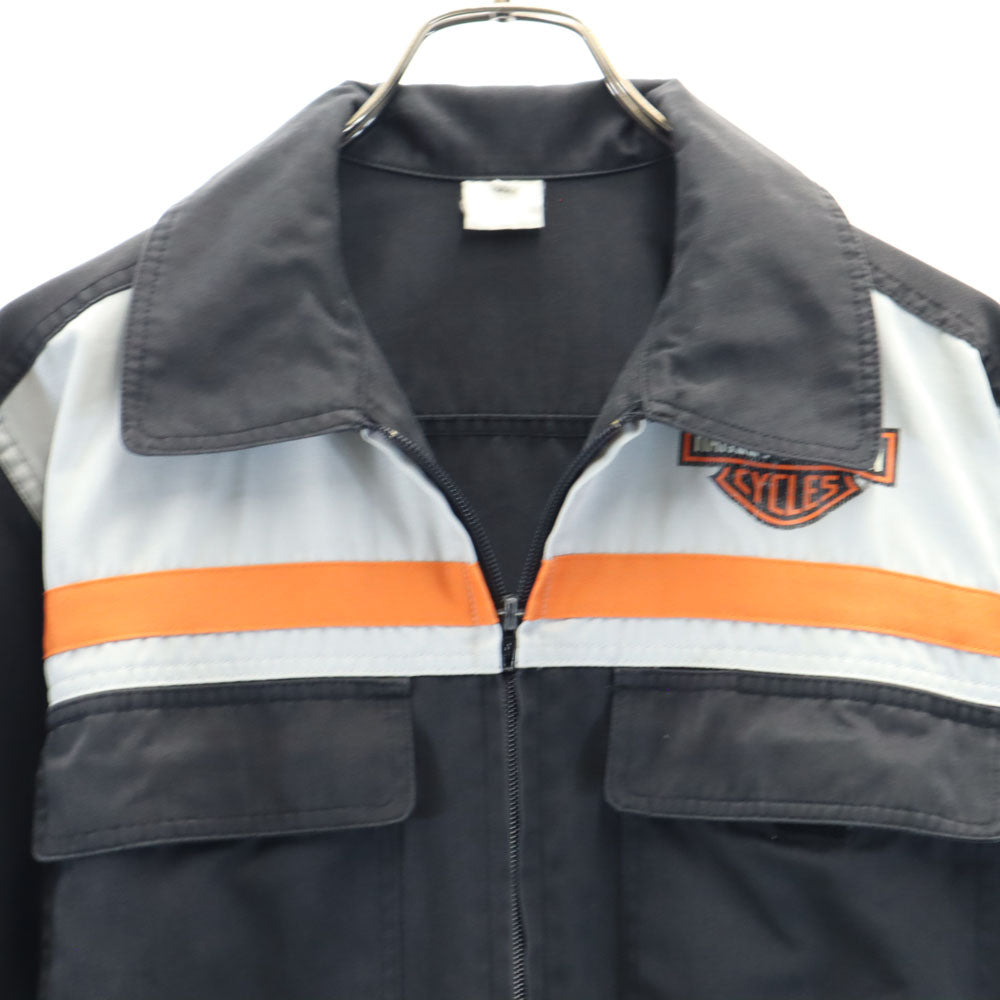 HARLEY DAVIDSON ハーレーダビッドソン 日本製 作業 メカニック 長袖 つなぎ M チャコールグレー オールインワン メンズ