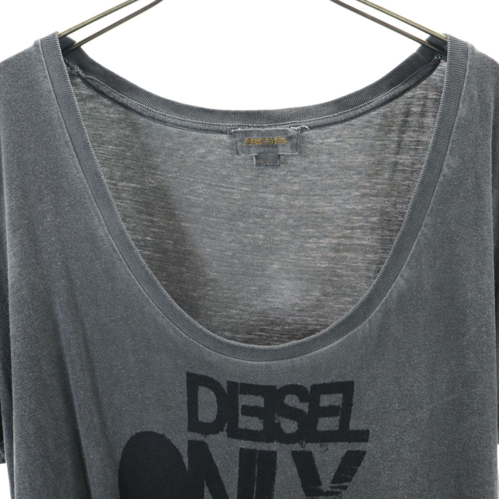 DIESEL ディーゼル ヴィンテージ加工 半袖 オールインワン S チャコールグレー つなぎ レディース