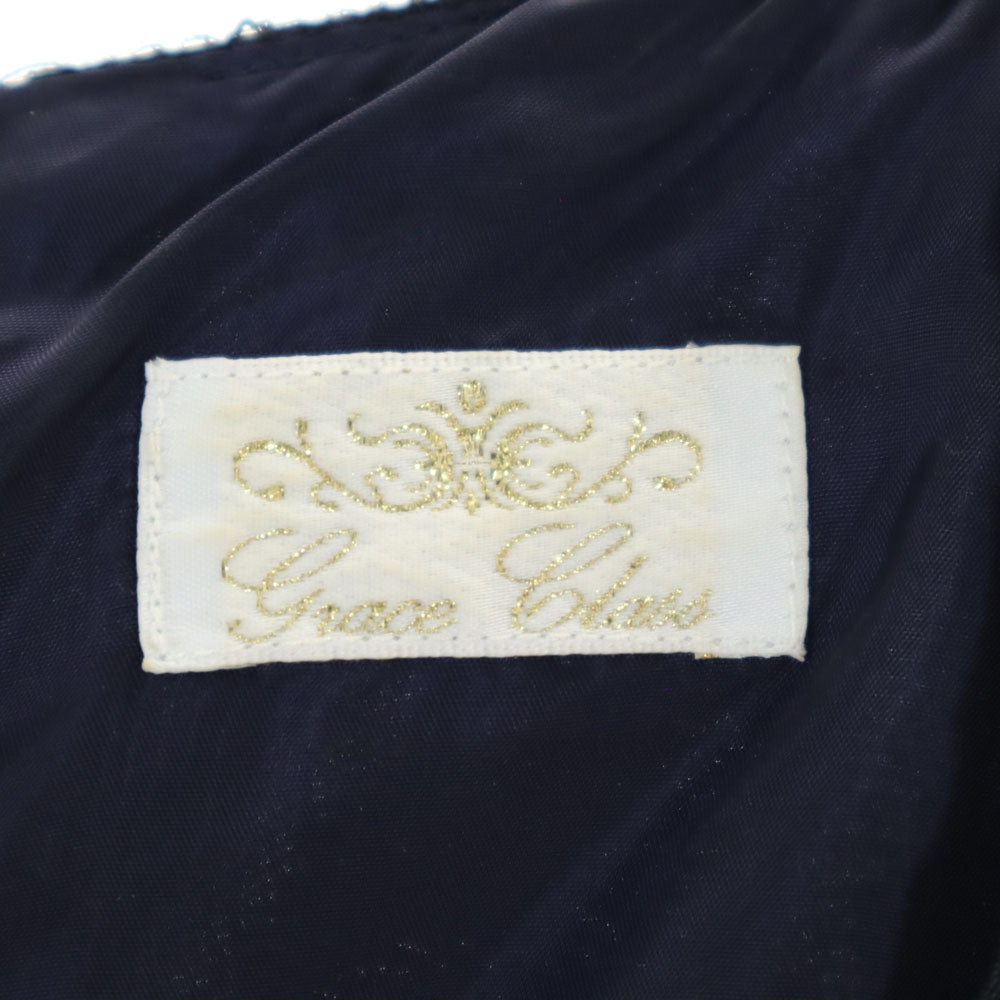 GRACE CLASS グレースクラス 日本製 ノースリーブ オールインワン 36 ネイビー つなぎ レディース