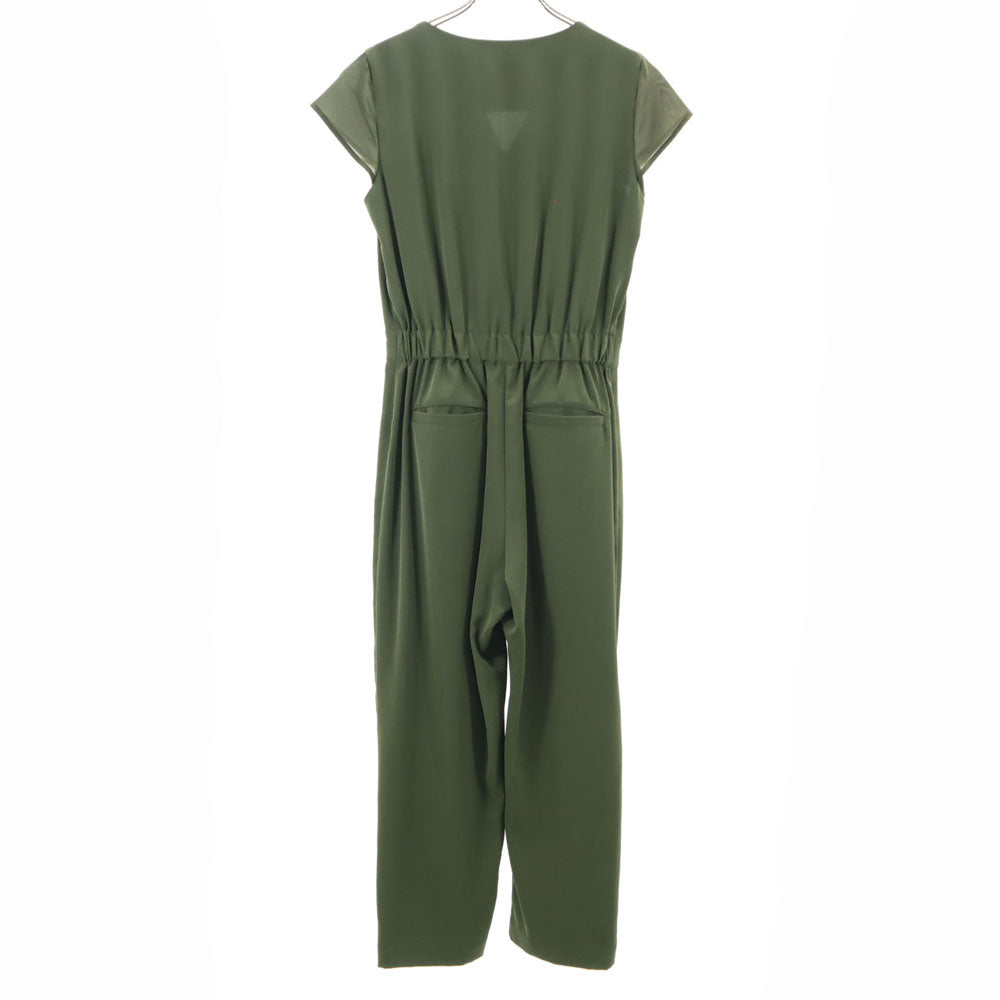 AMERI UNDRESSED アメリ 半袖 オールインワン M カーキ フレンチスリーブ つなぎ ジャンプスーツ レディース