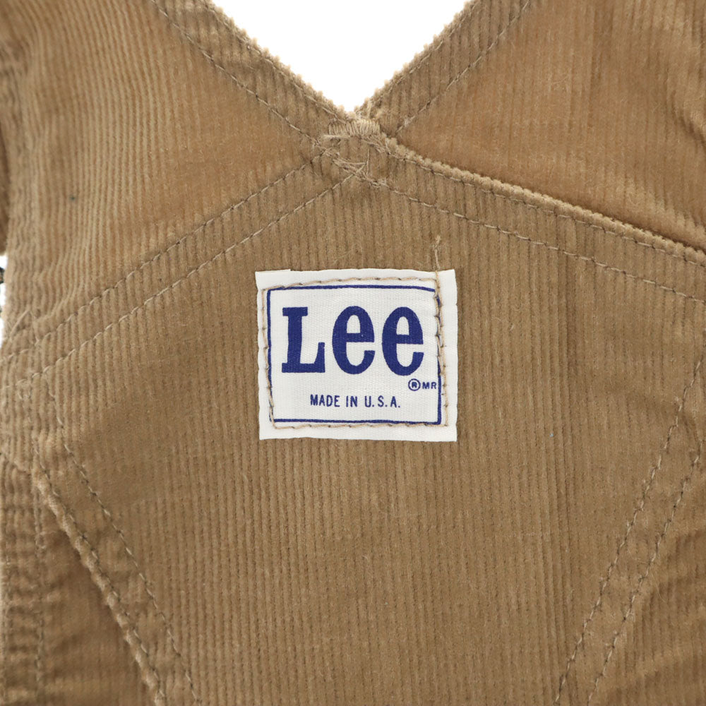 未使用 Lee リー 80s ヴィンテージ デッドストック フラッシャー付き コーデュロイ オーバーオール ｗ26 ベージュ レディース