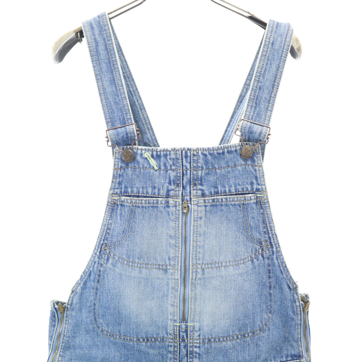 OZONE ROCKS オゾンロックス 日本製 デニム オーバーオール S ウォッシュブルー レディース