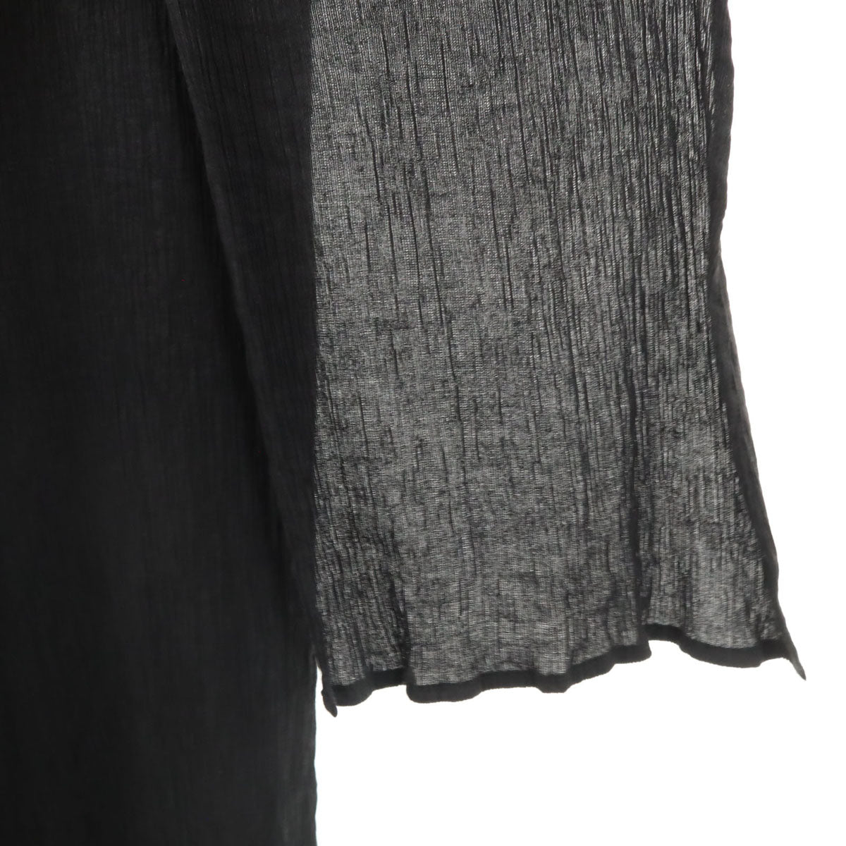 CLANE クラネ シワ加工 レイヤード オールインワン 1 ブラック つなぎ フレンチスリーブ レディース