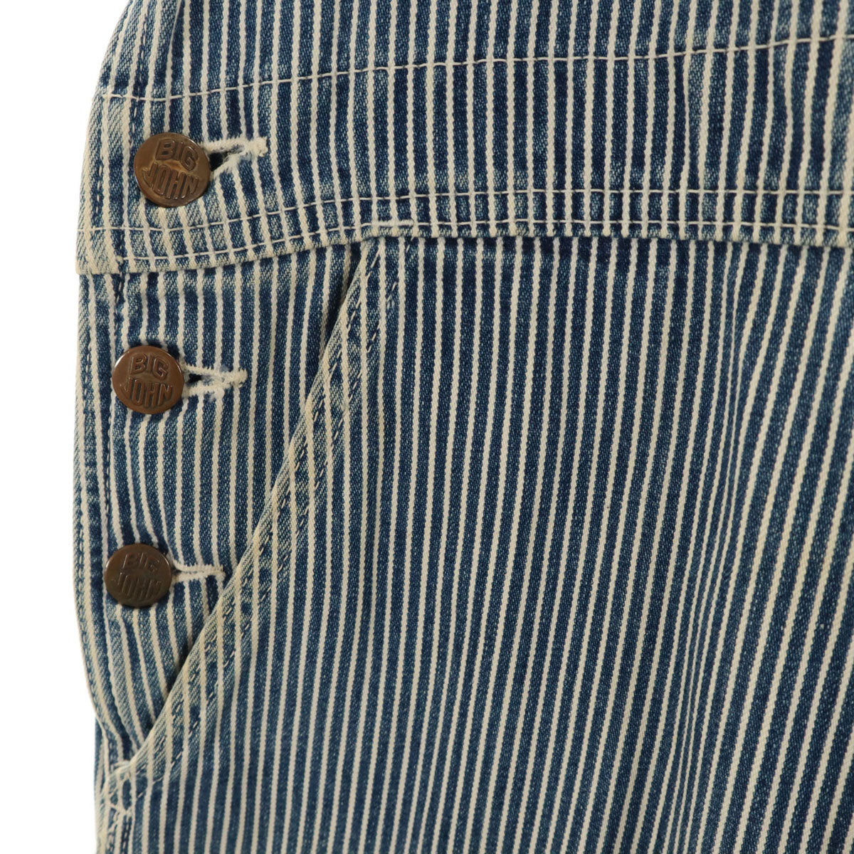 BIG JOHN ビッグジョン ヒッコリー オーバーオール ネイビー系 レディース