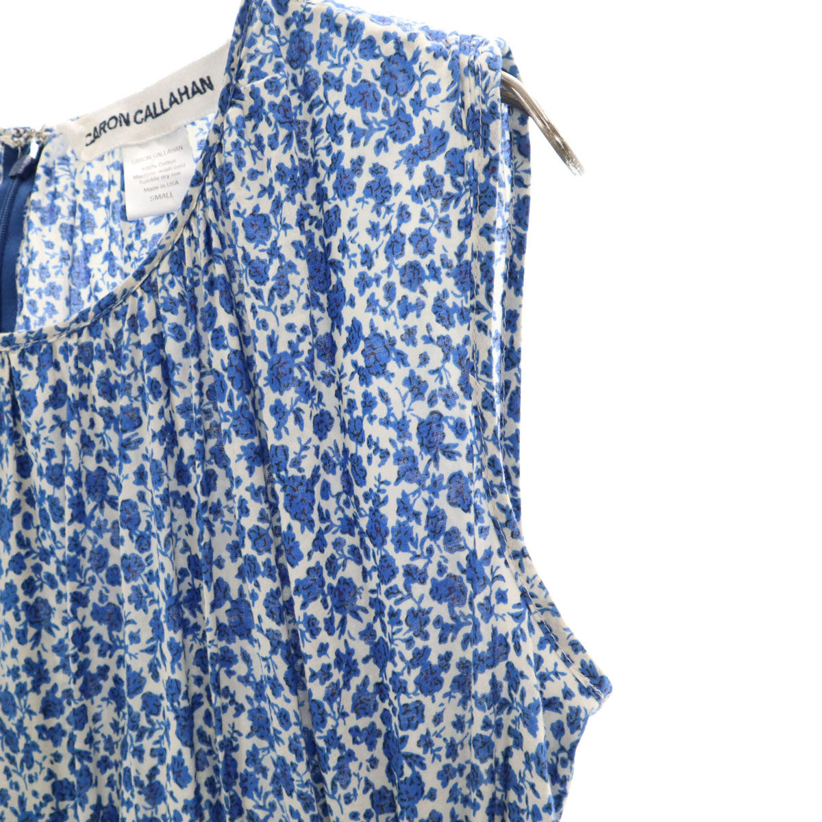 CARON CALLAHAN キャロンカラハン サイドカッティング ノースリーブ オールインワン S ブルー レディース