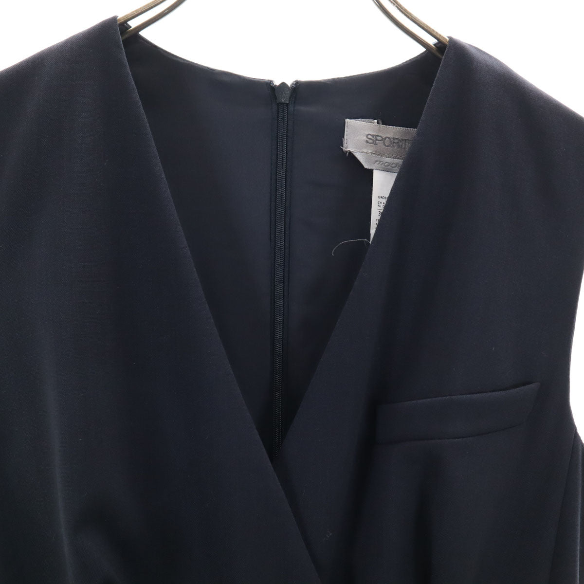 SPORTMAX スポーツマックス イタリア製 ノースリーブ オールインワン 34 ネイビー レディース