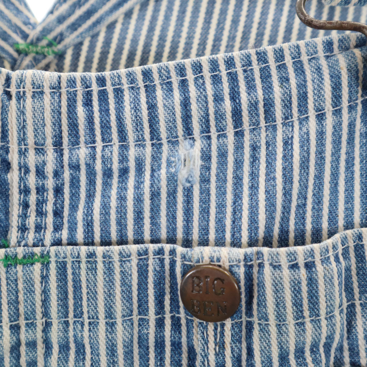 BIG BEN ビッグベン 80s USA製 ヴィンテージ ヒッコリー オーバーオール W34 ネイビー系 BY WRANGLER メンズ