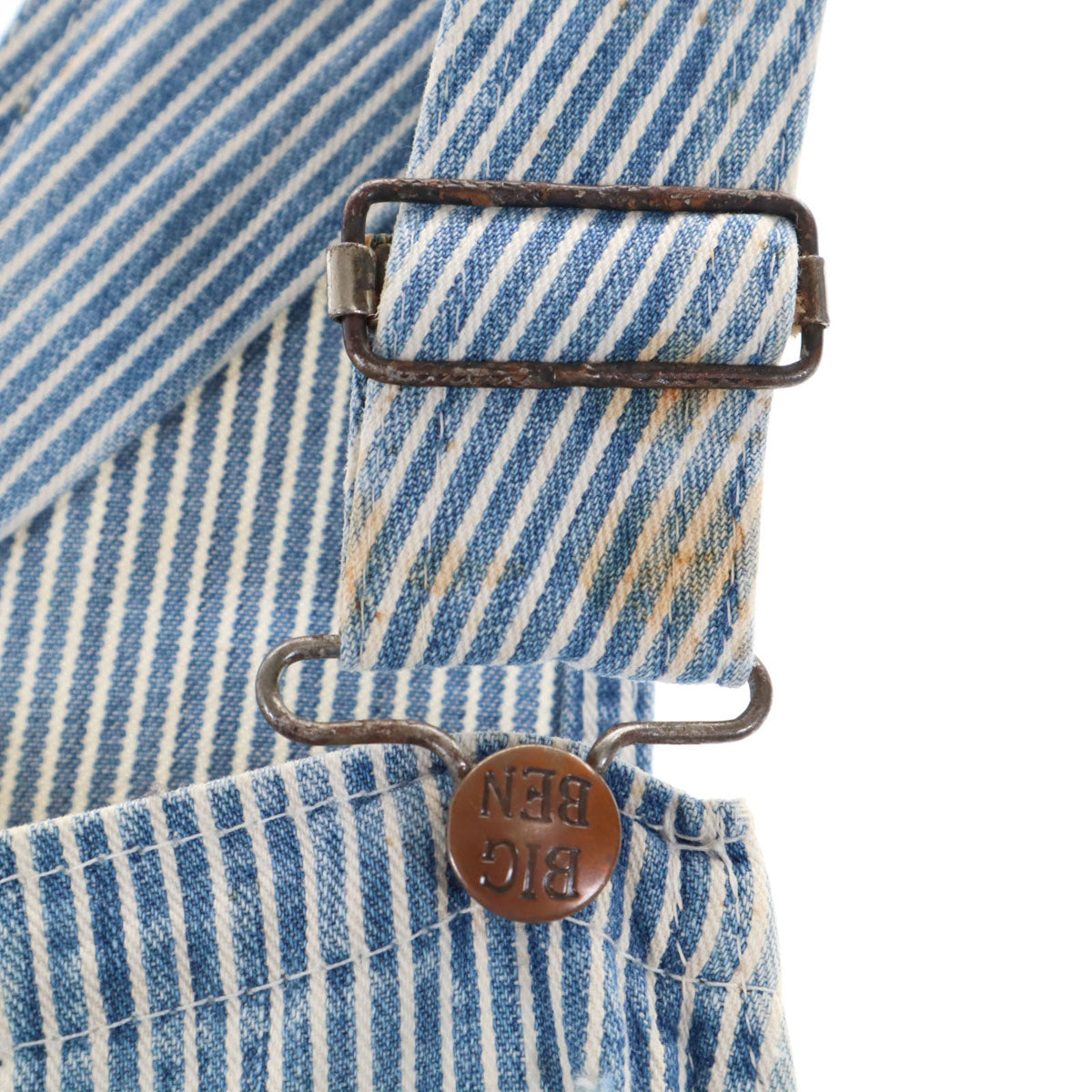 BIG BEN ビッグベン 80s USA製 ヴィンテージ ヒッコリー オーバーオール W34 ネイビー系 BY WRANGLER メンズ