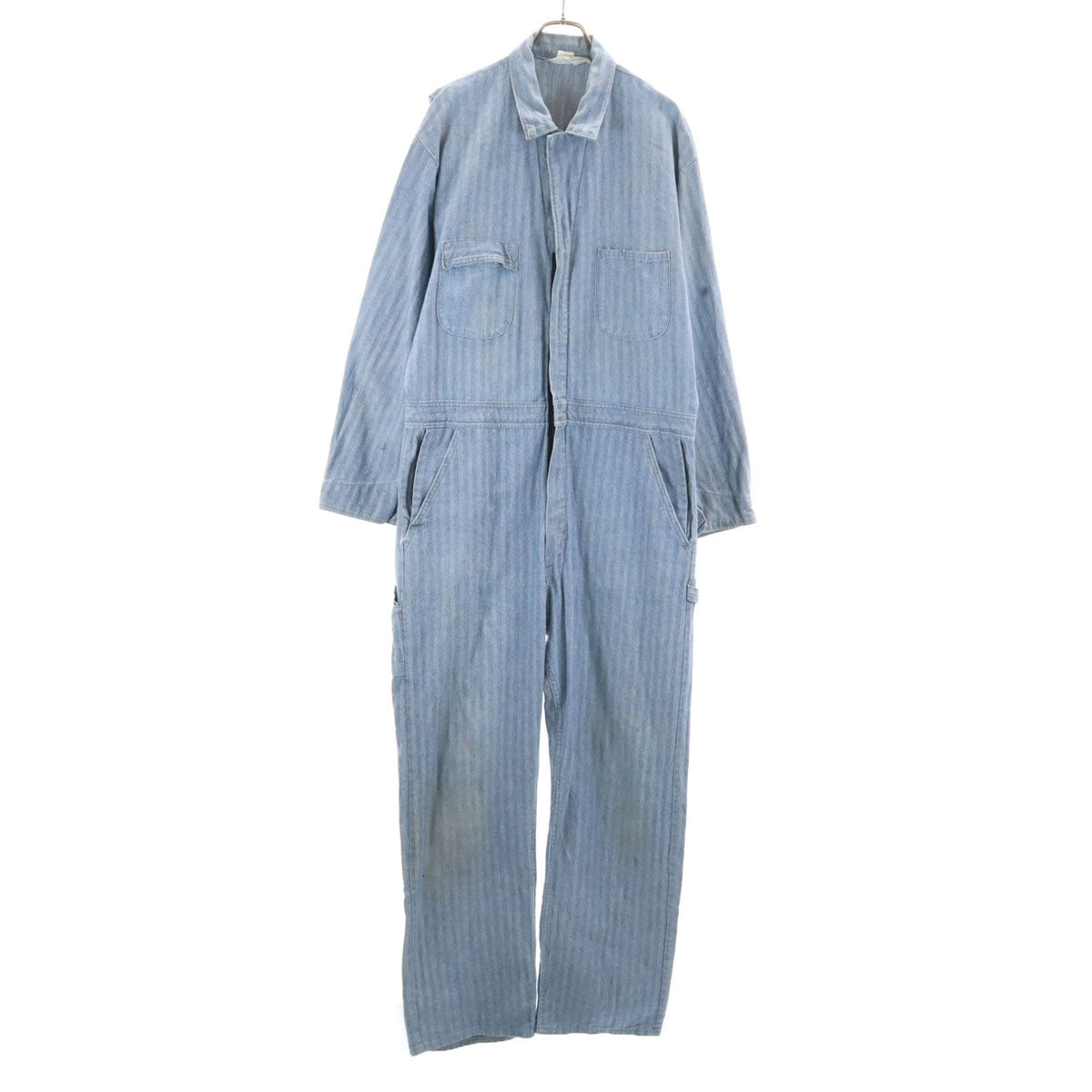 ROEBUCKS ローバックス 90s オールド USA製 ヘリンボーン 長袖 ワークオールインワン つなぎ ネイビー カバーオール メンズ