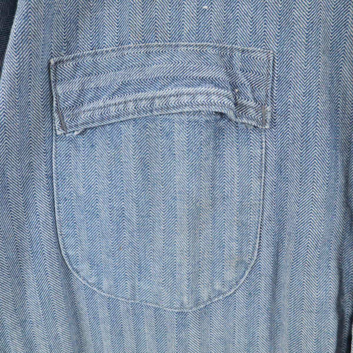 ROEBUCKS ローバックス 90s オールド USA製 ヘリンボーン 長袖 ワークオールインワン つなぎ ネイビー カバーオール メンズ