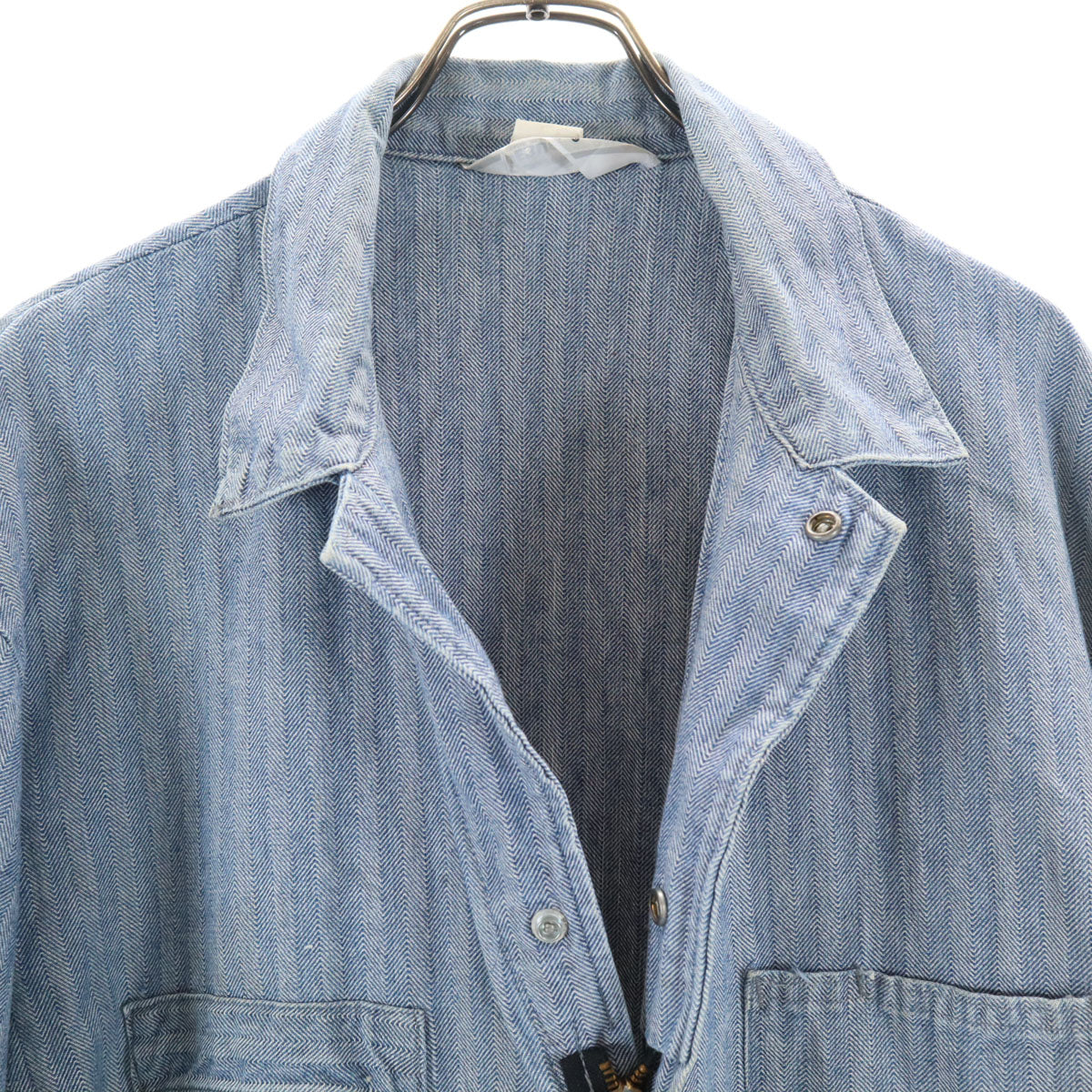 ROEBUCKS ローバックス 90s オールド USA製 ヘリンボーン 長袖 ワークオールインワン つなぎ ネイビー カバーオール メンズ