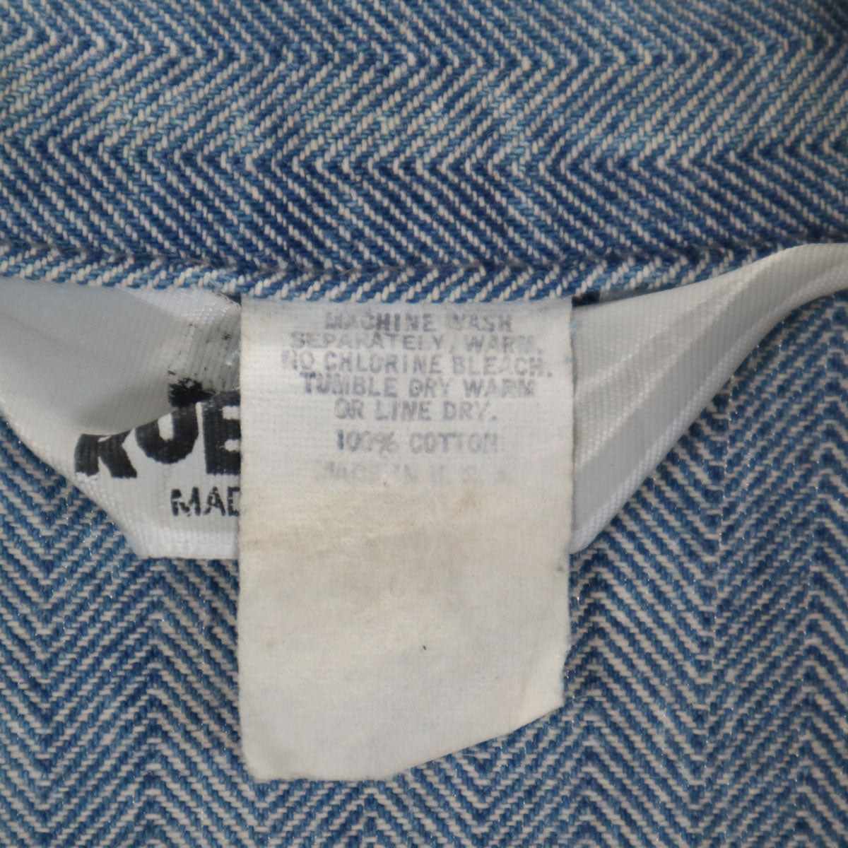 ROEBUCKS ローバックス 90s オールド USA製 ヘリンボーン 長袖 ワークオールインワン つなぎ ネイビー カバーオール メンズ