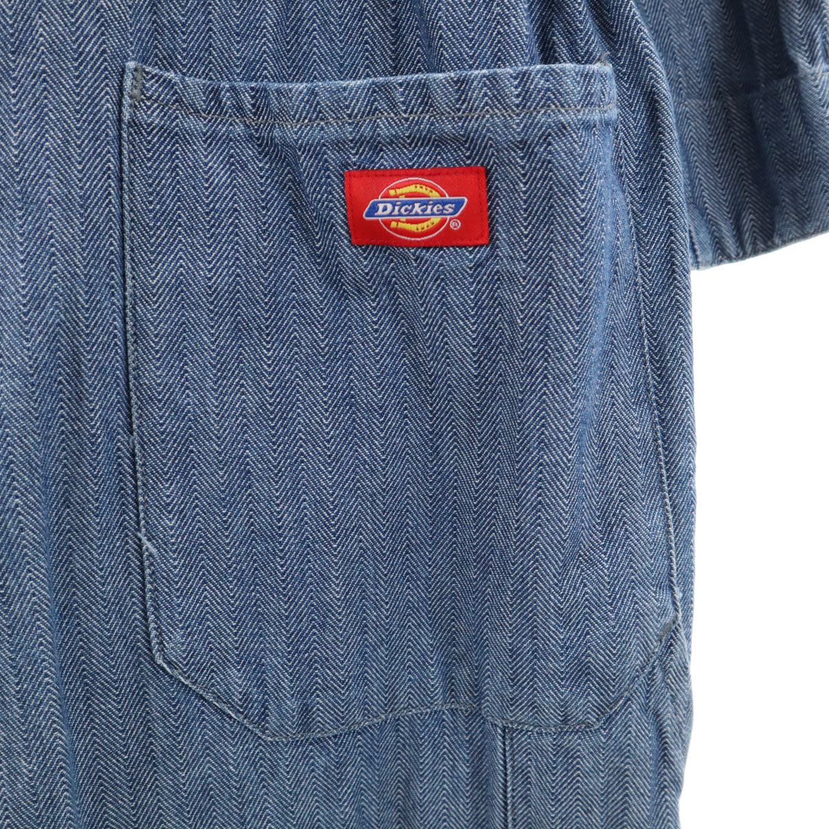 Dickies ディッキーズ 90s オールド ヘリンボーン 長袖 ワークオールインワン つなぎ L ネイビー メンズ