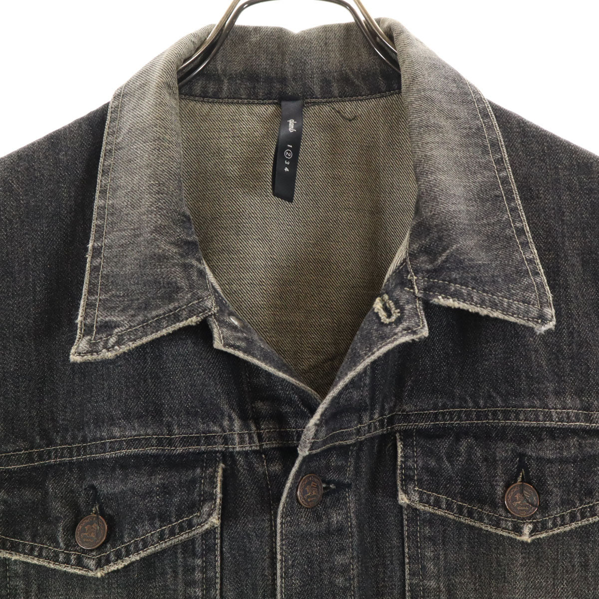 glamb グラム 長袖 ヴィンテージ加工 デニム ワークオールインワン つなぎ 2 グレー メンズ