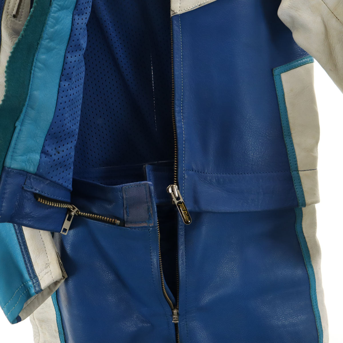 Top Rider トップライダー レーシング レザー つなぎ L ブルー系 メンズ