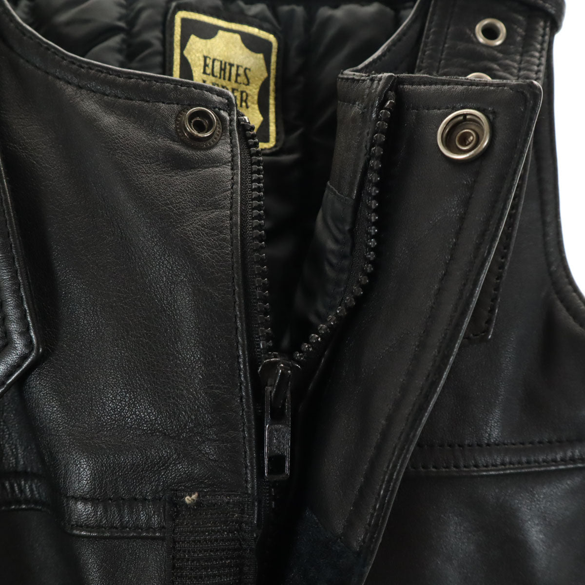 本革レザー オーバーオール 40 ブラック レディース