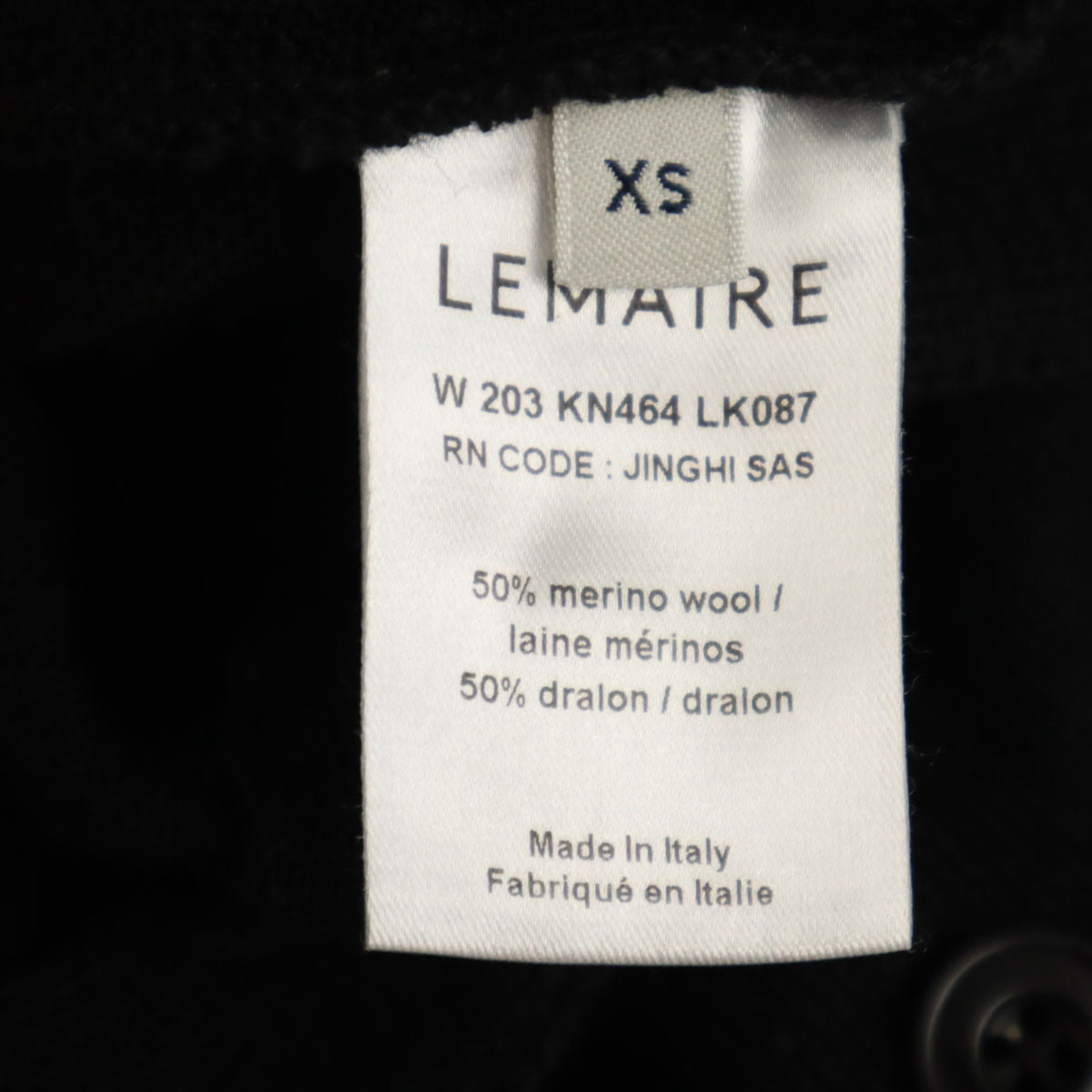 LEMAIRE ルメール イタリア製 長袖 ニット オールインワン XS ブラック つなぎ レディース