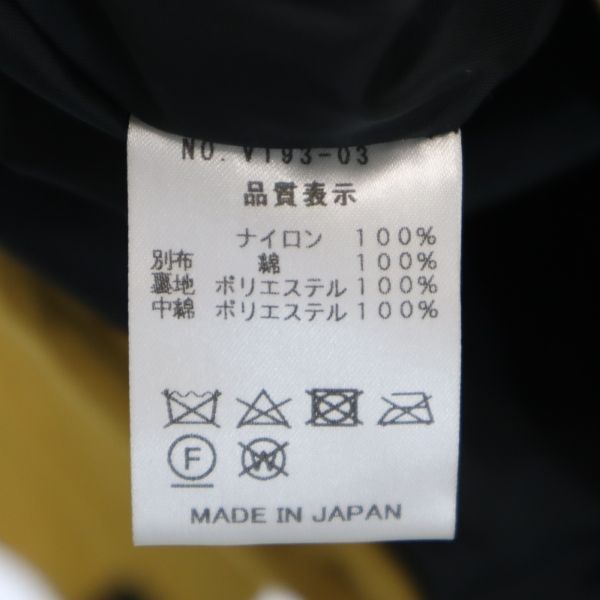 未使用 VAST222 バースト222 19AW 日本製 M65 中綿 フィールドジャケット 2 イエロー メンズ