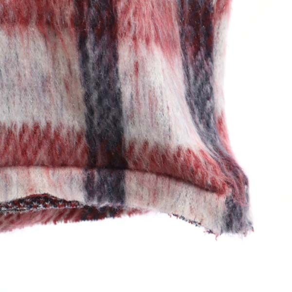 未使用 バースト222 17AW 日本製 ウールブレンド 格子柄 長袖 シャギー ニット 2 ホワイト VAST222 セーター メンズ