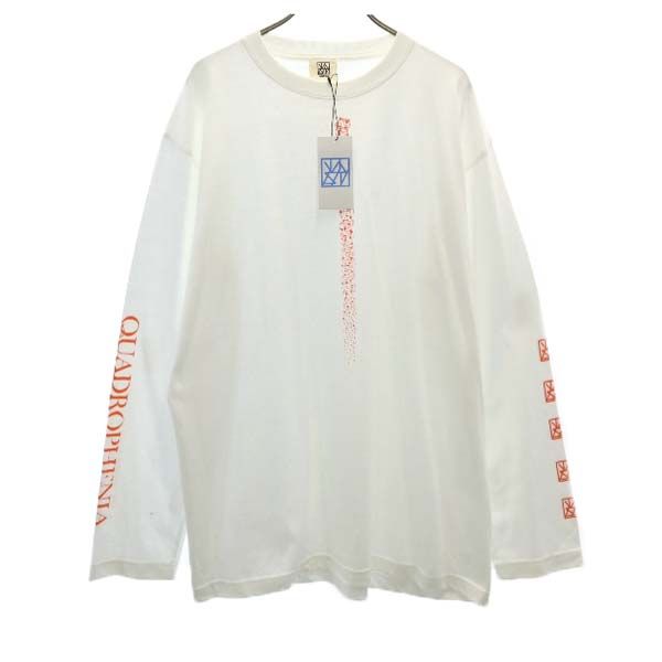 未使用 バースト222 18ss 日本製 スリーブプリント 長袖 スウェット トレーナー 3 ホワイト VAST222 メンズ