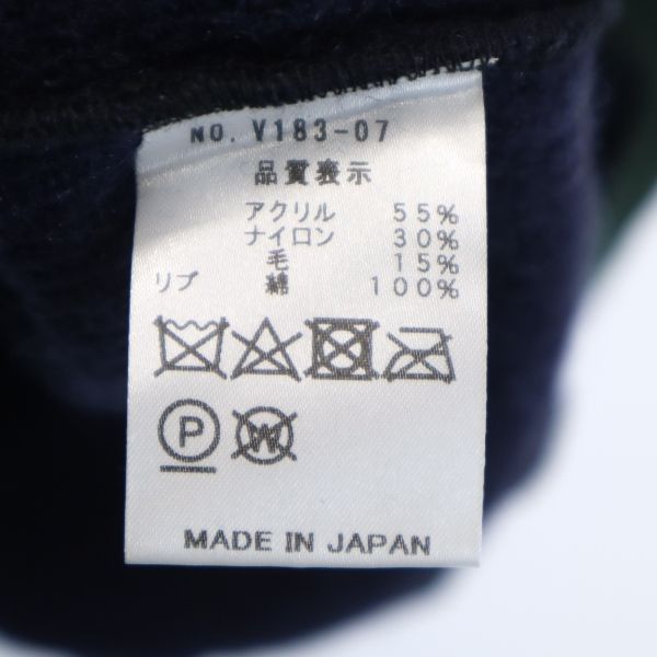 未使用 VAST222 バースト222 18ss 日本製 長袖 シャギー タートルネック ニット 2 ネイビー セーター メンズ