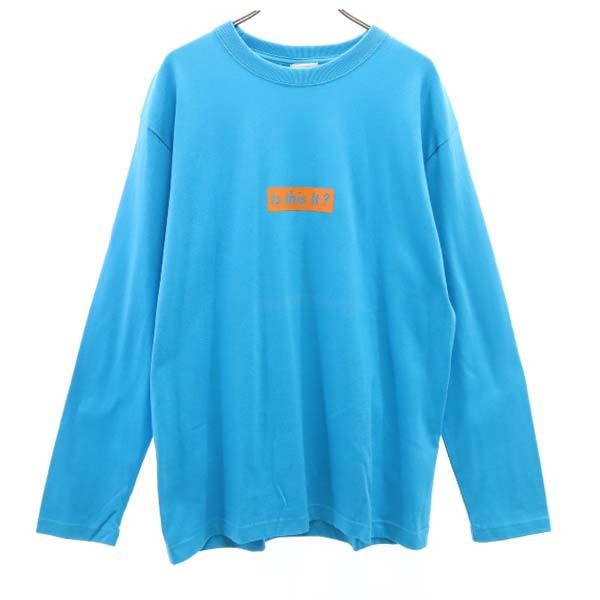 未使用 バースト222 19ss 日本製 プリント 長袖 スウェット トレーナー 1月2日 ブルー VAST222 メンズ
